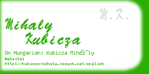 mihaly kubicza business card